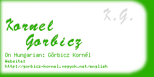 kornel gorbicz business card