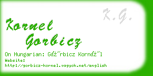 kornel gorbicz business card